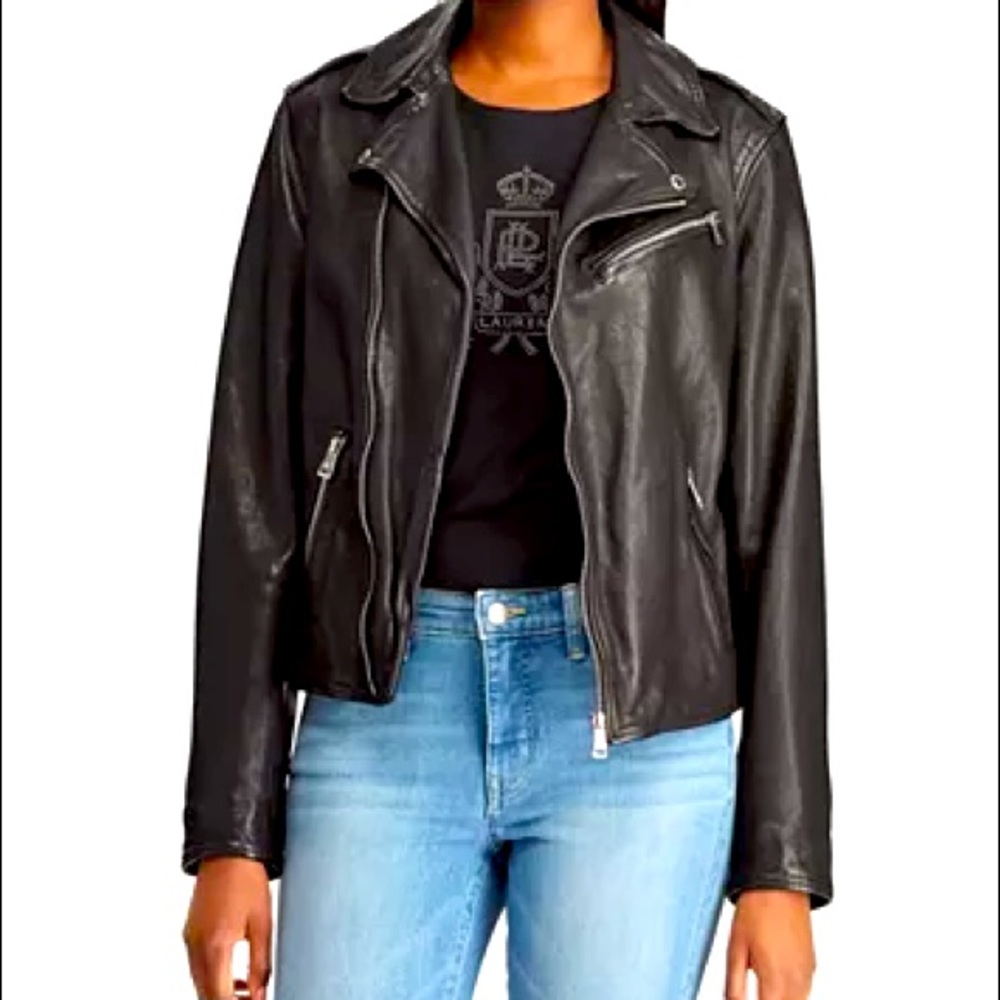Lauren Ralph Lauren genuine leather moto jacket